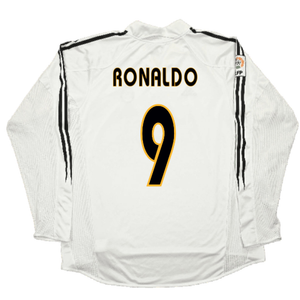 Real Madrid 2004-05 Long Sleeve Home Shirt (M) (Excellent) (Ronaldo 9)_1