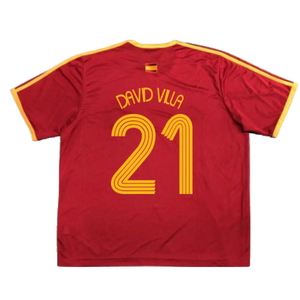 Spain 2006-07 Basic Home Shirt (L) (Very Good) (David Villa 21)_1