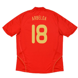 Spain 2008-2009 Home Shirt (Excellent) (Arbeloa 18)_1