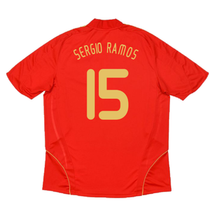 Spain 2008-2009 Home Shirt (Excellent) (Sergio Ramos 15)_1