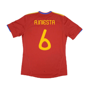 Spain 2010-11 Home Shirt (XL) (Excellent) (A.Iniesta 6)_1