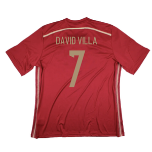 Spain 2014-2015 Home Shirt (World Cup Badge) (XL) (Excellent) (David Villa 7)_1