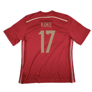 Spain 2014-2015 Home Shirt (World Cup Badge) (L) (Mint) (Koke 17)_1