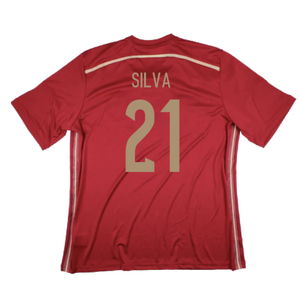 Spain 2014-2015 Home Shirt (World Cup Badge) (XL) (Excellent) (Silva 21)_1