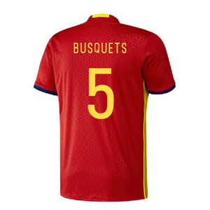 Spain 2016-17 Home Shirt (Excellent) (Busquets 5)_1