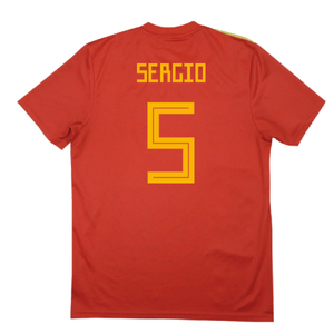 Spain 2018-20 Home Shirt (2XL) (Sergio 5) (Good)_1