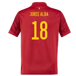 Spain 2020-21 Home Shirt (S) (Good) (JORDI ALBA 18)_1