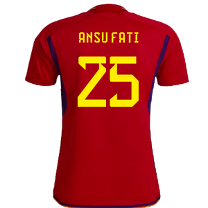 Spain 2022-23 Home Shirt (Womens XL-) (Ansu Fati 25) (Mint)_1