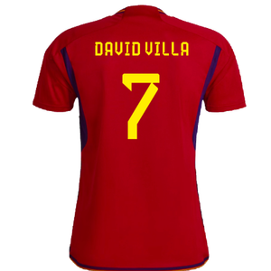 Spain 2022-23 Home Shirt (Womens XL-) (David Villa 7) (Mint)_1