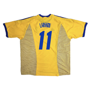 Sweden 2002-03 Home Shirt (XXL) (Excellent) (Larsson 11)_1