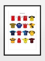 Lámina A3 de camisetas icónicas del Arsenal
