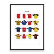 Lámina A3 de camisetas icónicas del Arsenal