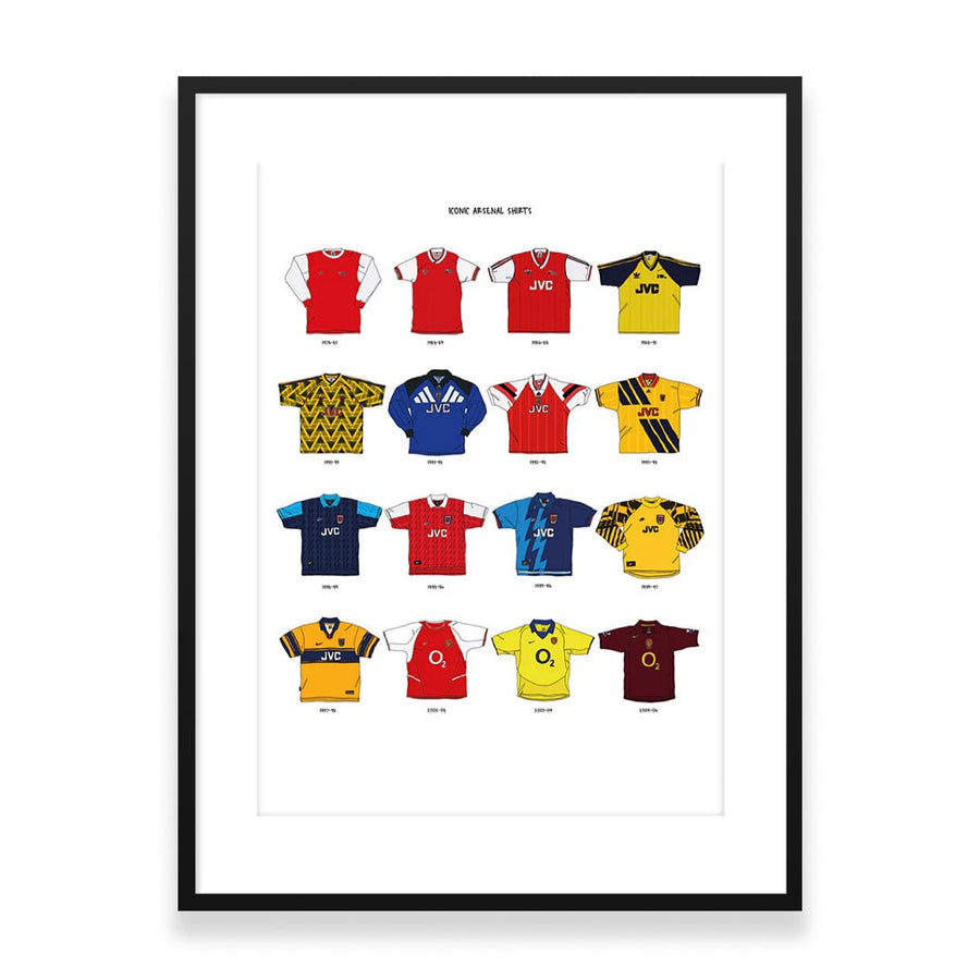 Lámina A3 de camisetas icónicas del Arsenal