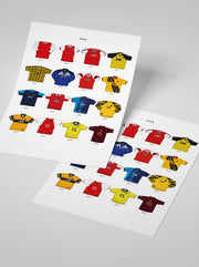 Lámina A3 de camisetas icónicas del Arsenal