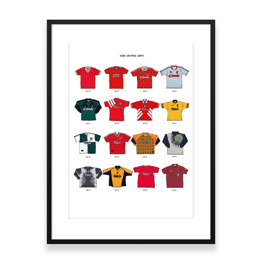 Lámina A3 de Camisetas Icónicas del Liverpool