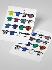 Lámina A3 de camisetas icónicas del Newcastle United