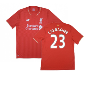 Liverpool 2015-16 Home Shirt ((Excellent) L) (Carragher 23)_0