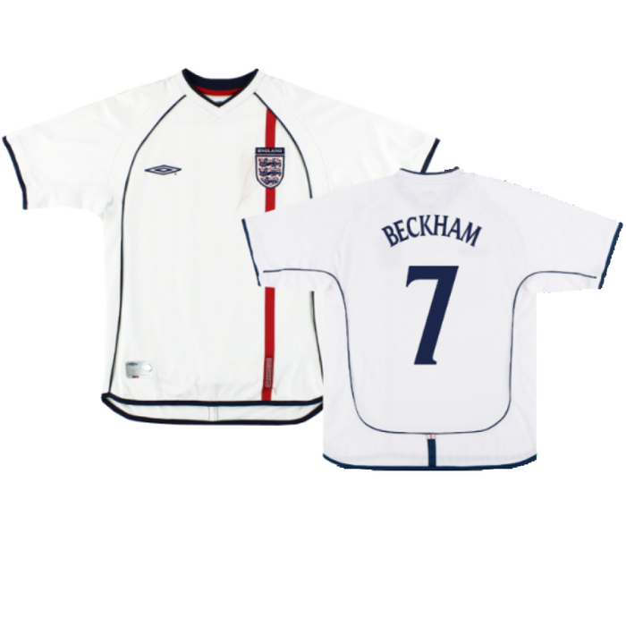 England 2001-03 Home Shirt (XL) (Very Good) (Beckham 7)