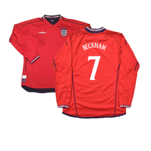 England 2002-04 Away Shirt LS (XL) (Excellent) (BECKHAM 7)_0