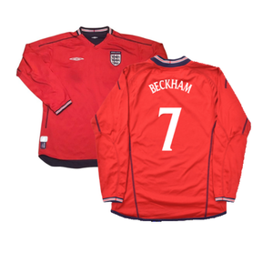 England 2002-04 Long Sleeve Away Shirt (M) (Excellent) (Beckham 7)_0