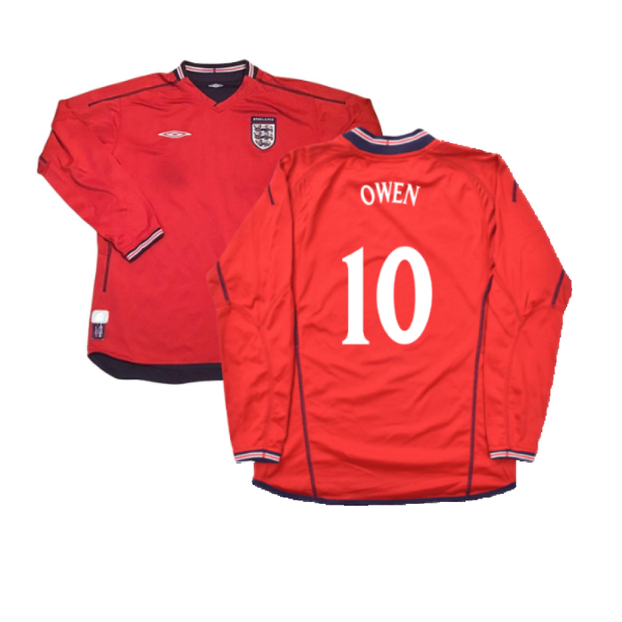 England 2002-04 Long Sleeve Away Shirt (M) (Excellent) (Owen 10)