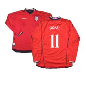 England 2002-04 Long Sleeve Away Shirt (S) (Excellent) (Heskey 11)_0