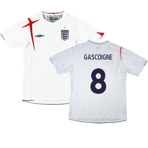 England 2005-2007 Home Shirt (XL) (Very Good) (GASCOIGNE 8)_0