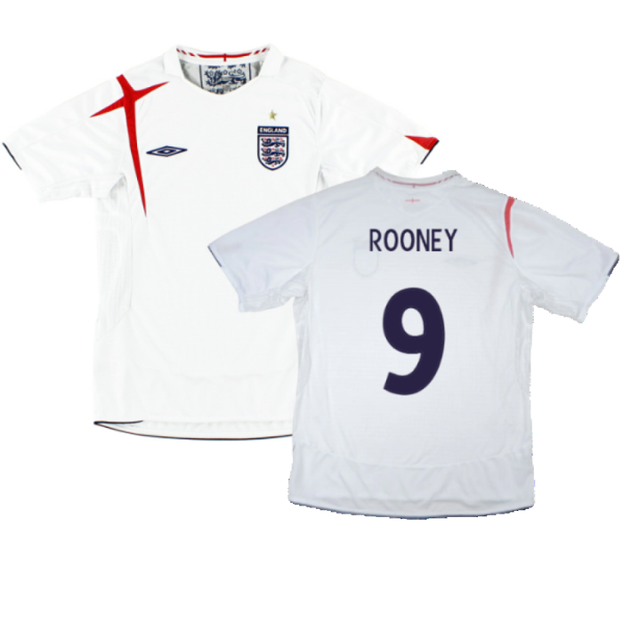 England 2005-2007 Home Shirt (XL) (Very Good) (ROONEY 9)