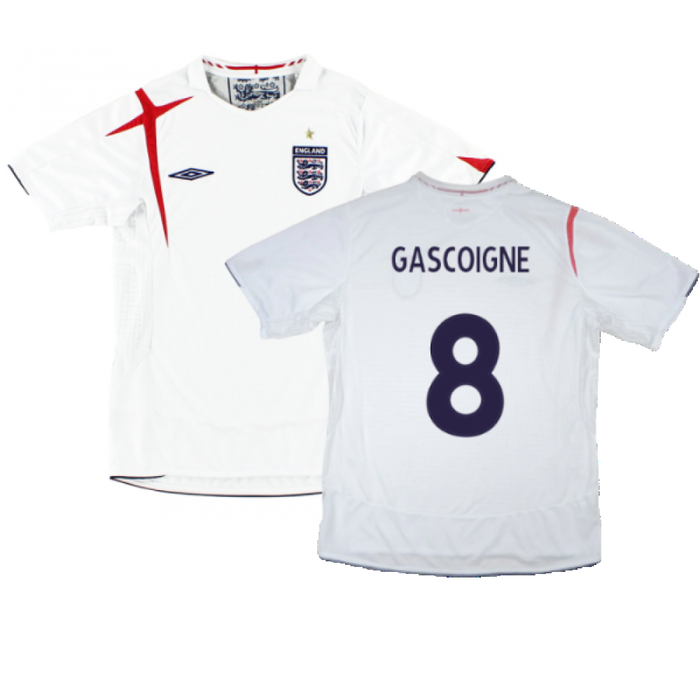 England 2006-08 Home Shirt (XL) (Excellent) (GASCOIGNE 8)