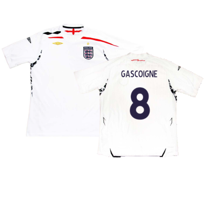 England 2007-09 Home Shirt (Excellent) (GASCOIGNE 8)