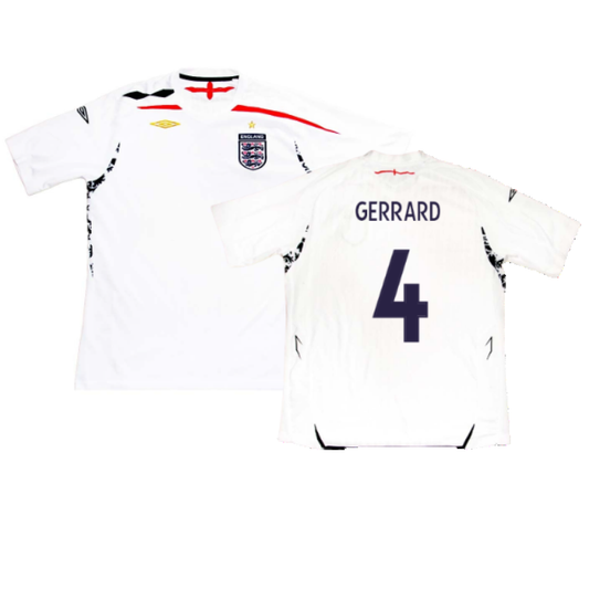 England 2007-09 Home Shirt (Excellent) (GERRARD 4)_0