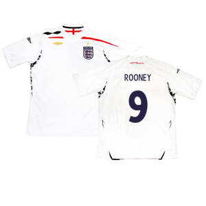 England 2007-09 Home Shirt (L) (Very Good) (ROONEY 9)_0