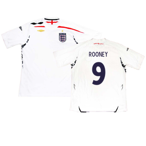 England 2007-09 Home Shirt (M) (Fair) (ROONEY 9)_0