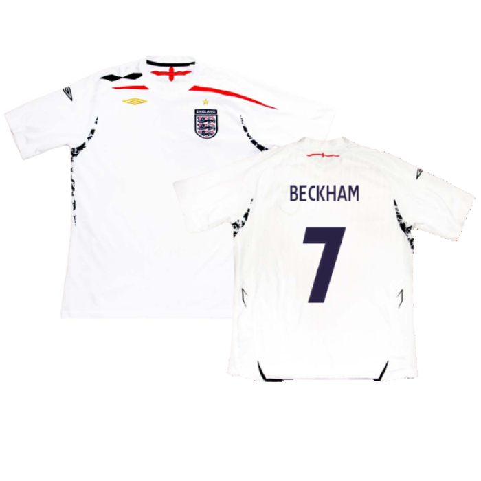 England 2007-09 Home Shirt (M) (Very Good) (BECKHAM 7)