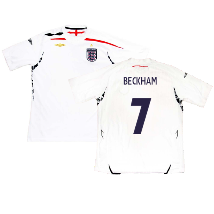 England 2007-09 Home Shirt (XL) (Good) (BECKHAM 7)