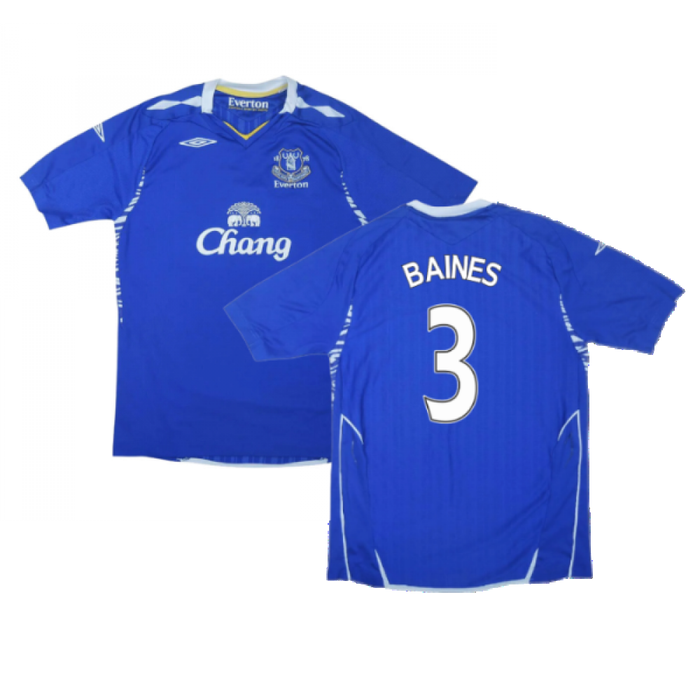 Everton 2007-08 Home Shirt ((Excellent) S) (Baines 3)