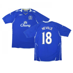 Everton 2007-08 Home Shirt ((Excellent) S) (Neville 18)_0