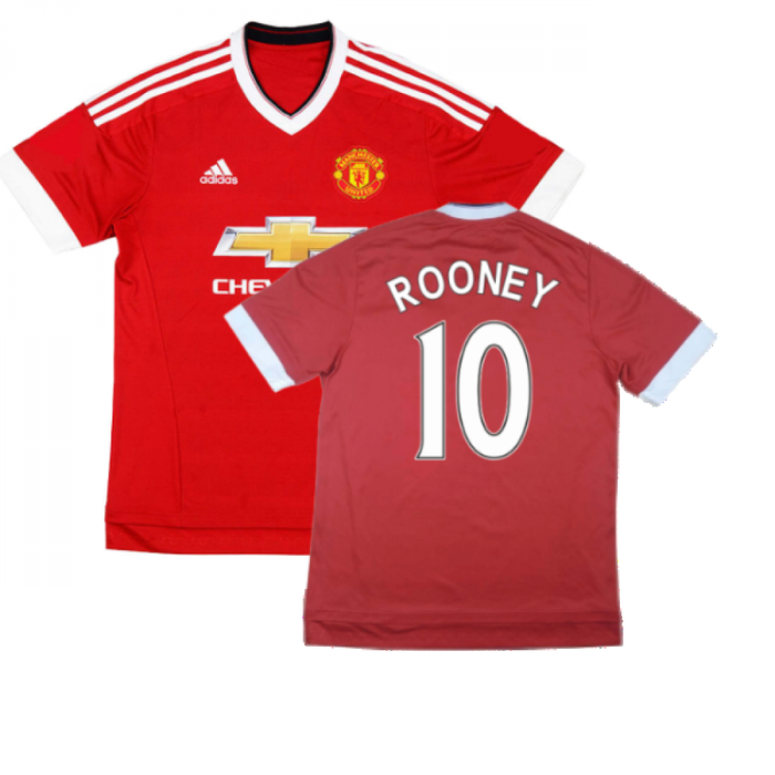 Manchester United 2015-16 Home Shirt ((Excellent) M) (Rooney 10)