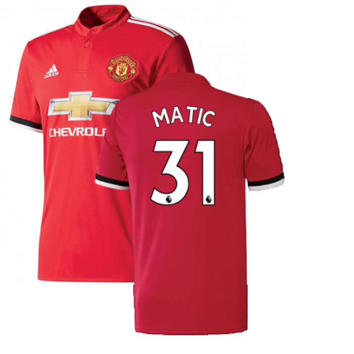 Manchester United 2017-18 Home Shirt ((Excellent) S) (Matic 31)