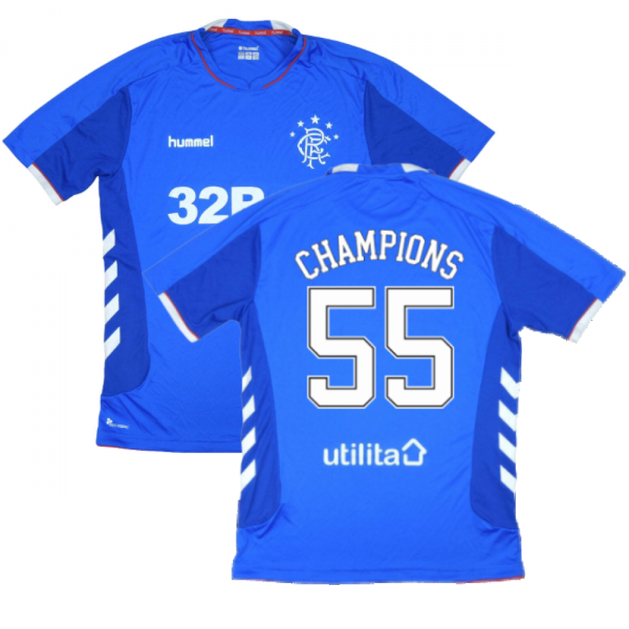 Rangers 2018-19 Home Shirt ((Excellent) L) (Champions 55)