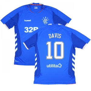 Rangers 2018-19 Home Shirt ((Excellent) L) (DAVIS 10)_0