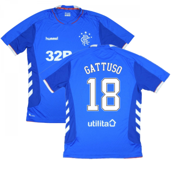 Rangers 2018-19 Home Shirt ((Excellent) L) (GATTUSO 18)