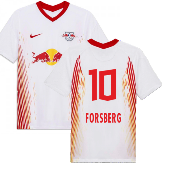 Red Bull Leipzig 2020-21 Home Shirt ((Excellent) S) (FORSBERG 10)