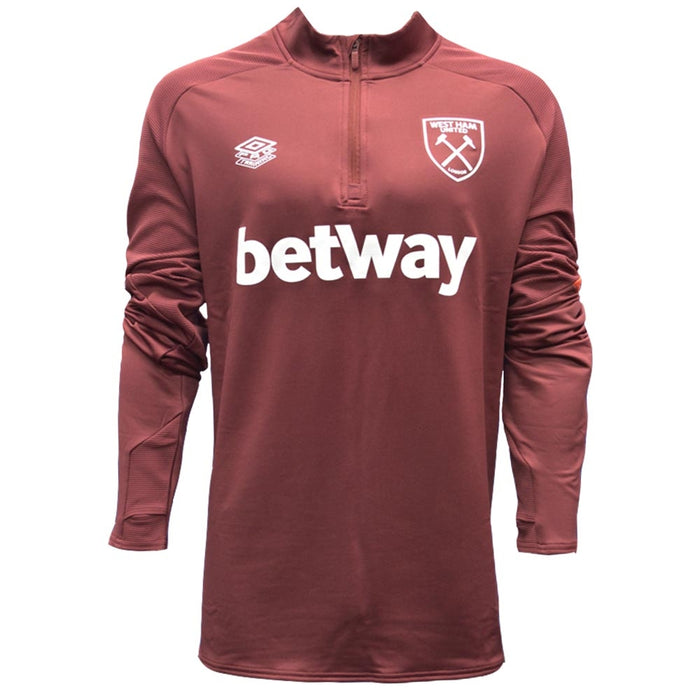 2021-2022 West Ham Half Zip Top (Zifandel)