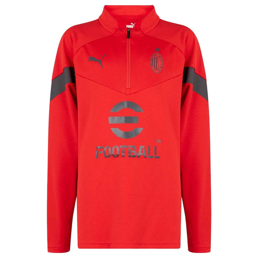 2022-2023 AC Milan Half Zip Training Top (Red) - Kids_0