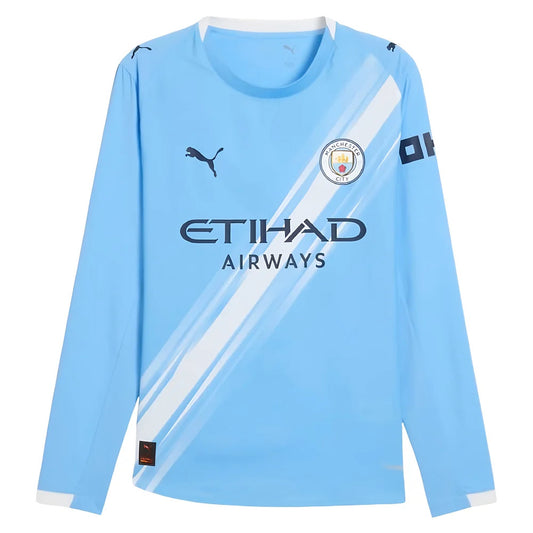2025-2026 Man City Authentic Long Sleeve Home Shirt_0