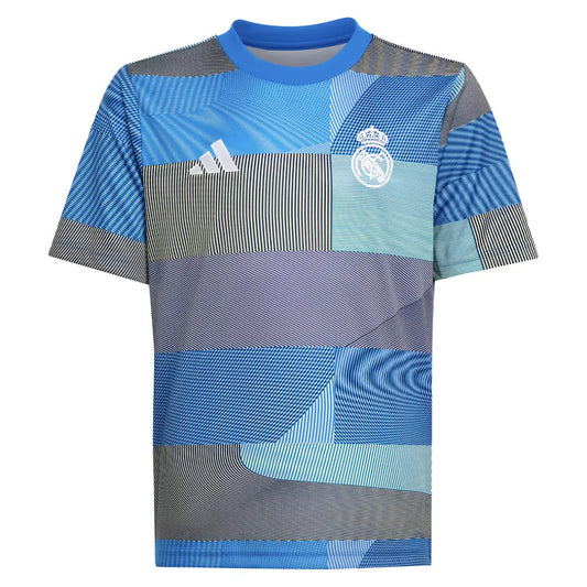 2025-2026 Real Madrid Pre-Match Shirt (Blue) - Kids_0