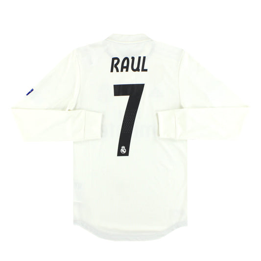 2018-19 Real Madrid adidas CL Authentic Home Shirt Raul #7  L/S *Mint* XS