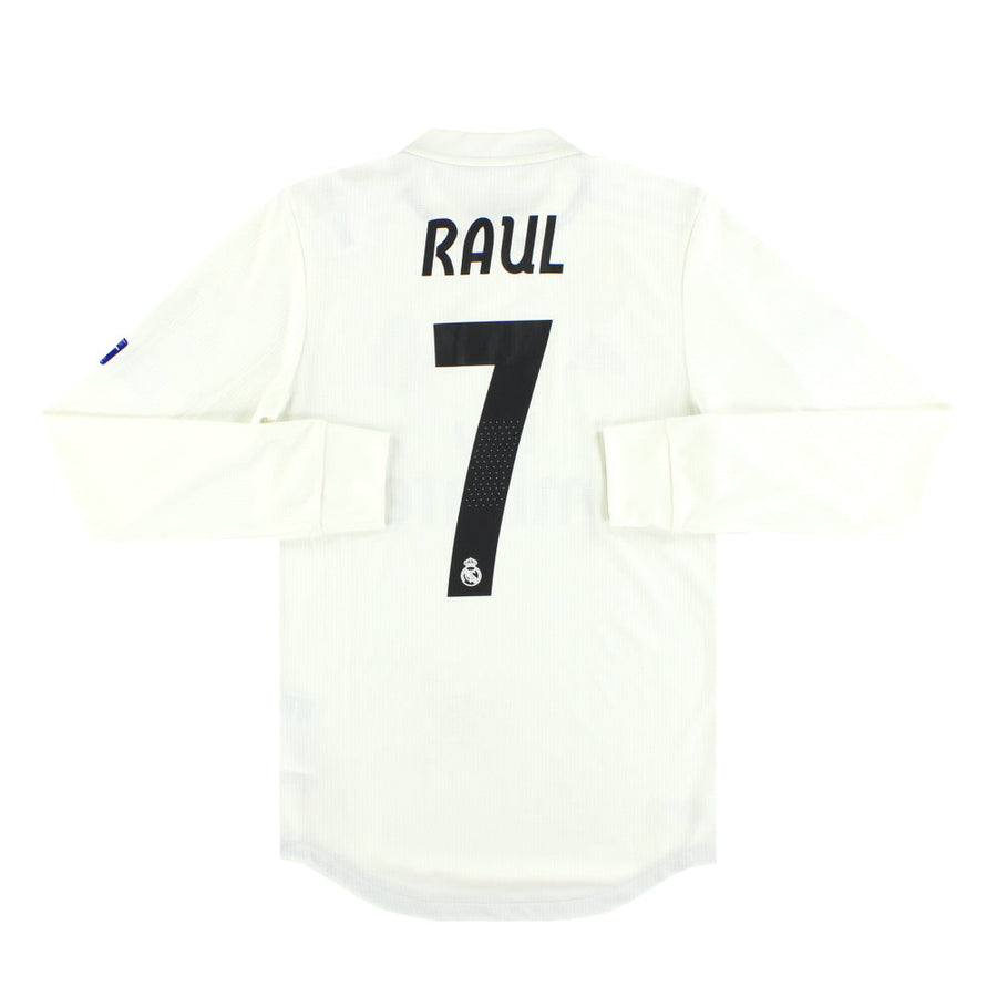 Camiseta local auténtica adidas Real Madrid CL 2018-19 Raúl #7, manga larga, *Impecable*, talla XS