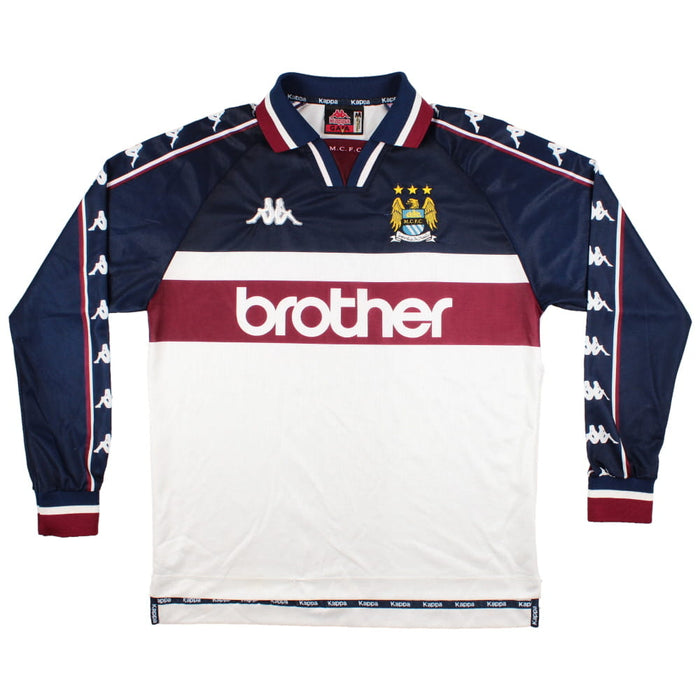 Manchester City 1997 99 Away Long Sleeve Shirt M Very Good Classic Football Kit